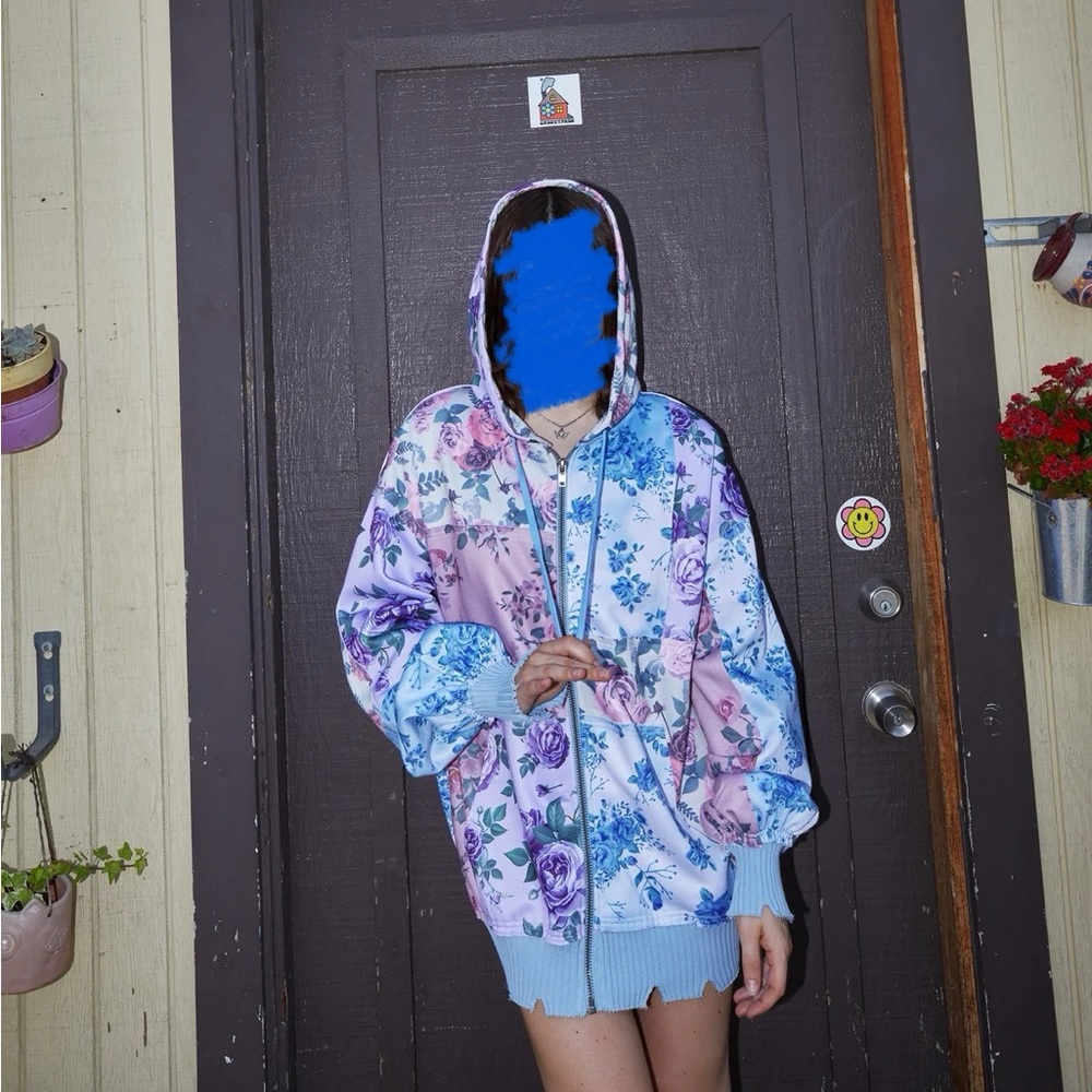 dELiA*s Multicolor Floral Bomber Jacket